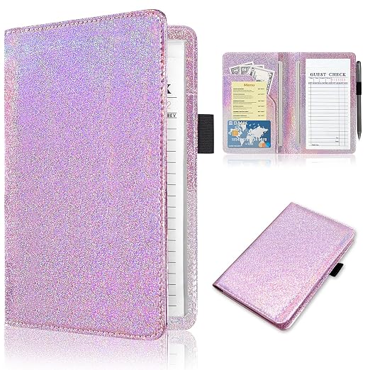 ACdream Server Books for Waitress, Guest Book Note Pad, Cute Pocket Leather by ACdream