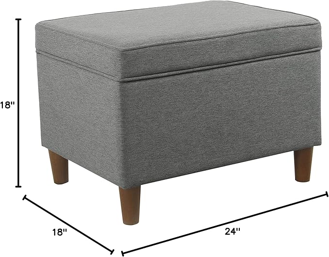 Home Decor | Dinah Collection Modern Storage Ottoman | Ottoman with Storage for Living Room & Bedroom (Grey)-DeskLoop Office
