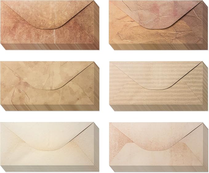 【Pack 48 】Vintage Style Envelopes by Bargain+Paradise