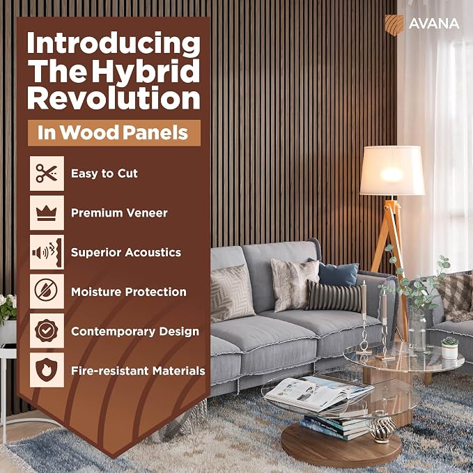 Avana Modern Acoustic Wood Wall Panels – 94.4 X 12.6 Inch Walnut Acoustic - Image 2