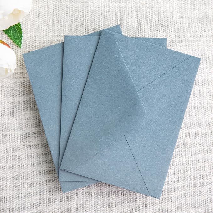 PONATIA 50 Pack A1 Envelopes, 3.63 x 5.2'' Dusty Blue Envelopes Perfect - Image 2