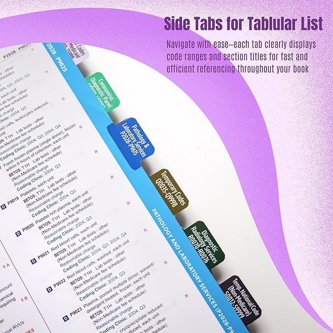 Index Tabs for HCPCS Level II Expert 2025 (AAPC Version), Laminated and Color-Coded HCPCS 2025 Book Tabs, with Clear Alignment Guide and Bookmark (Book NOT Included)-DeskLoop Office