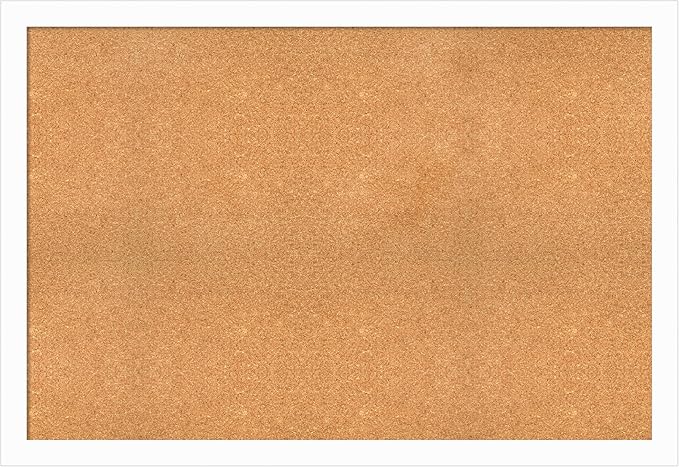 Amanti Art Natural Cork Board for Wall, 35x51 Vision Board with White Frame, Oversize Corkboard Office Decor for Home Organization, Casual Corkboard Pinboard to Display Items for Home Organization in-DeskLoop Office