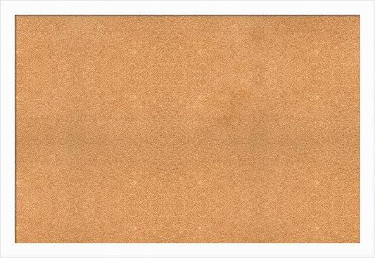 Amanti Art Natural Cork Board for Wall, 35x51 Vision Board with White Frame, Oversize Corkboard Office Decor for Home Organization, Casual Corkboard Pinboard to Display Items for Home Organization in-DeskLoop Office