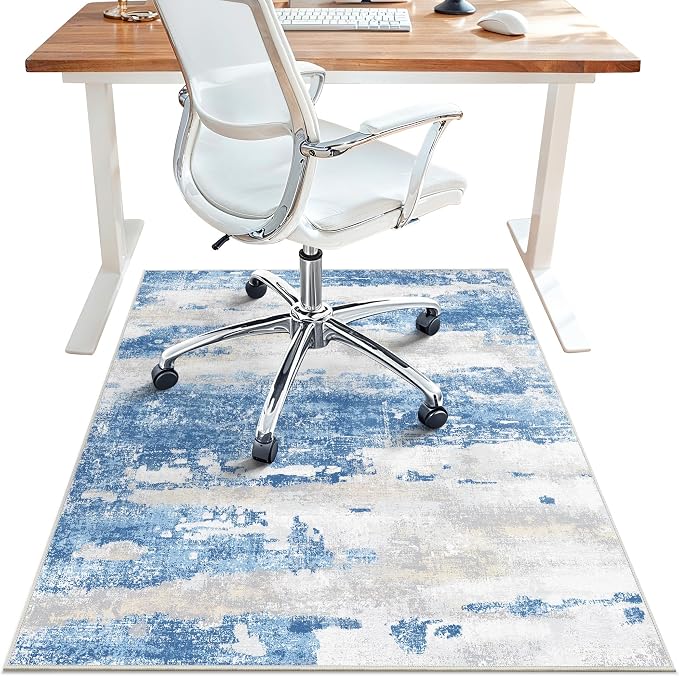 Office Chair Mat for Hardwood Tile Floor, Abstract 36"X 48" Desk Mats for by BESBLEE