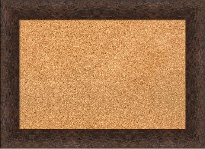 Amanti Art Natural Cork Board for Wall, 21x29 Vision Board with Brown Wood Frame, Medium Corkboard Office Decor for Home Organization, Casual Corkboard Pinboard to Display Items for Home Organization-DeskLoop Office