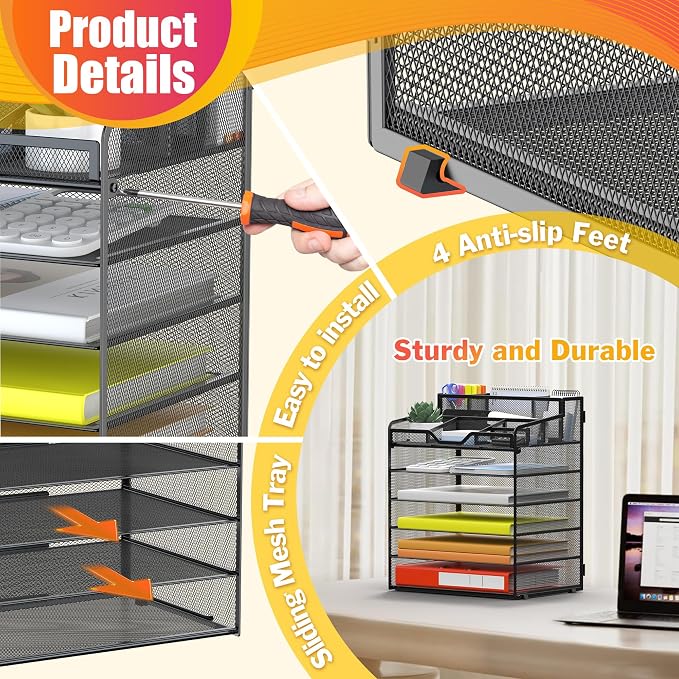 Docnest 6 Tier Mesh Desk Organizer - Image 5