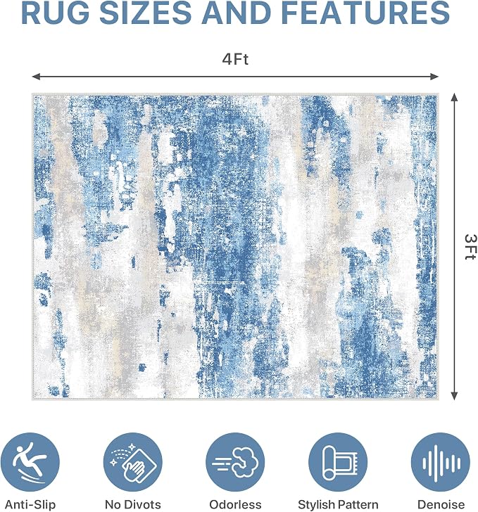 Office Chair Mat for Hardwood Tile Floor, Abstract 36"X 48" Desk Mats for - Image 9