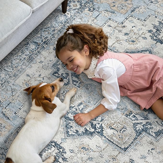 GENIMO Runner Rug 2x12, Non Slip Vintage Hallway Runner Rugs, Low Pile - Image 3