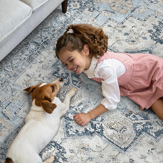 GENIMO Runner Rug 2x7, Machine Washable, Non Slip Vintage Hallway Runner Rug - Image 4