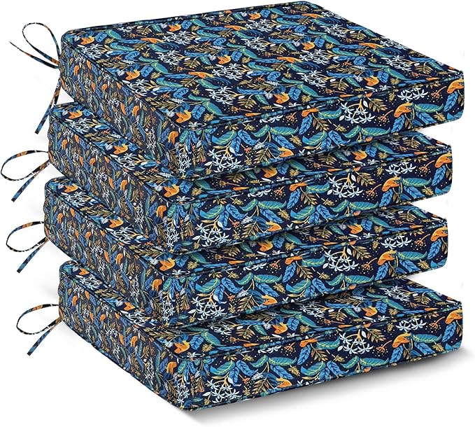 IPYNBAP Outdoor Chair Cushions Set of 4 -Waterproof Outdoor Seat Cushions by IPYNBAP