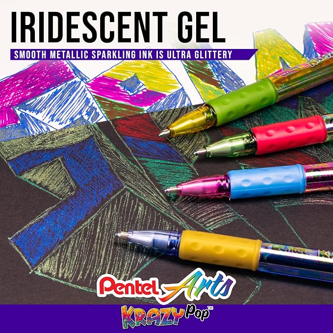 Pentel Sparkle and Krazy Pop, Metallic Gel Ink Pen, Bold Line - Image 3