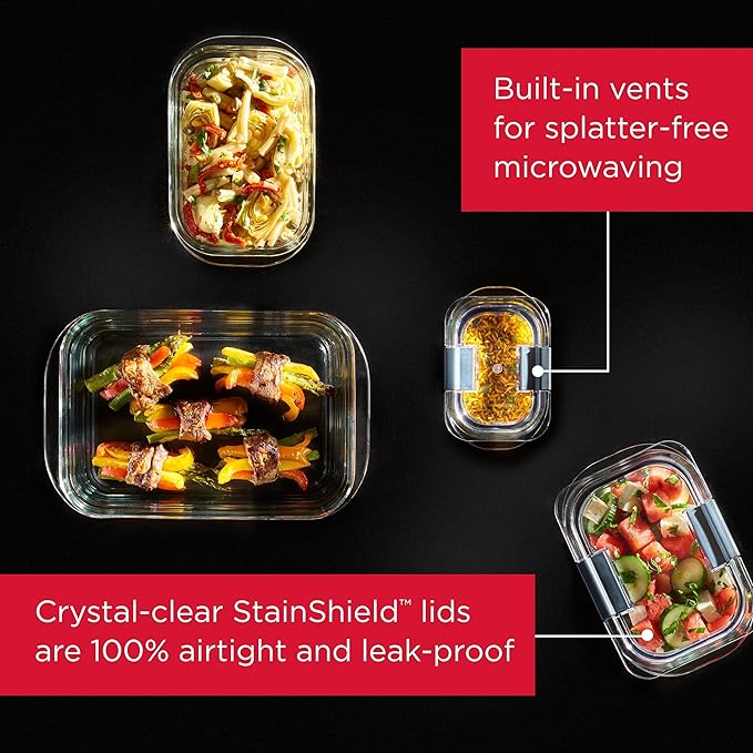 Rubbermaid Brilliance Glass Food Storage Containers, 3.2 Cup, Leak-Proof - Image 2