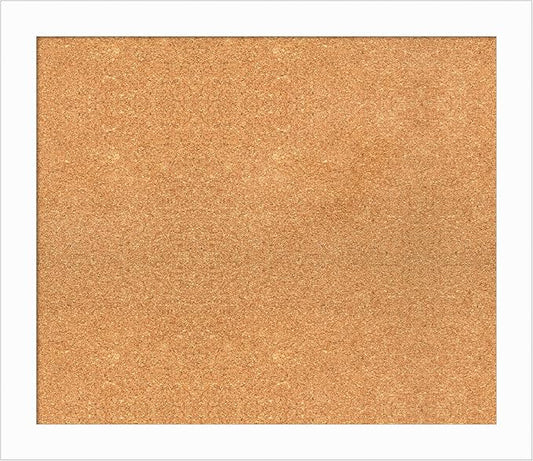 Amanti Art Natural Cork Board for Wall, 25x29 Vision Board with White Frame, Medium Corkboard Office Decor for Home Organization, Casual Corkboard Pinboard to Display Items for Home Organization in-DeskLoop Office