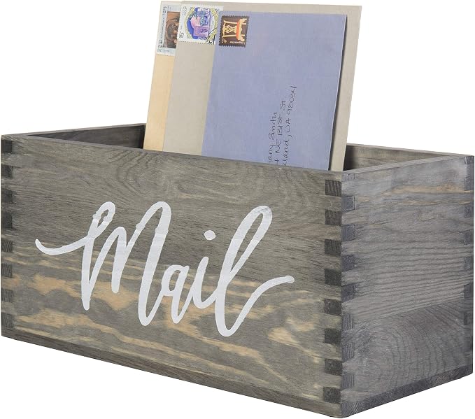 MyGift Mail Holder Storage Organizer Box Solid Wood by MyGiftHome