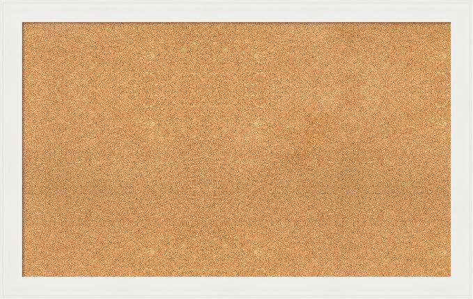 Amanti Art Natural Cork Board for Wall, 27x43 Vision Board with White Frame, Large Corkboard Office Decor for Home Organization, Casual Corkboard Pinboard to Display Items for Home Organization in-DeskLoop Office