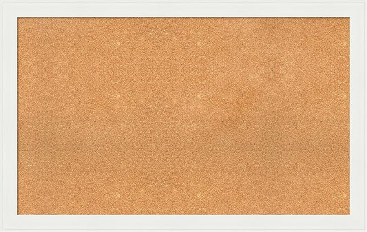 Amanti Art Natural Cork Board for Wall, 27x43 Vision Board with White Frame, Large Corkboard Office Decor for Home Organization, Casual Corkboard Pinboard to Display Items for Home Organization in-DeskLoop Office