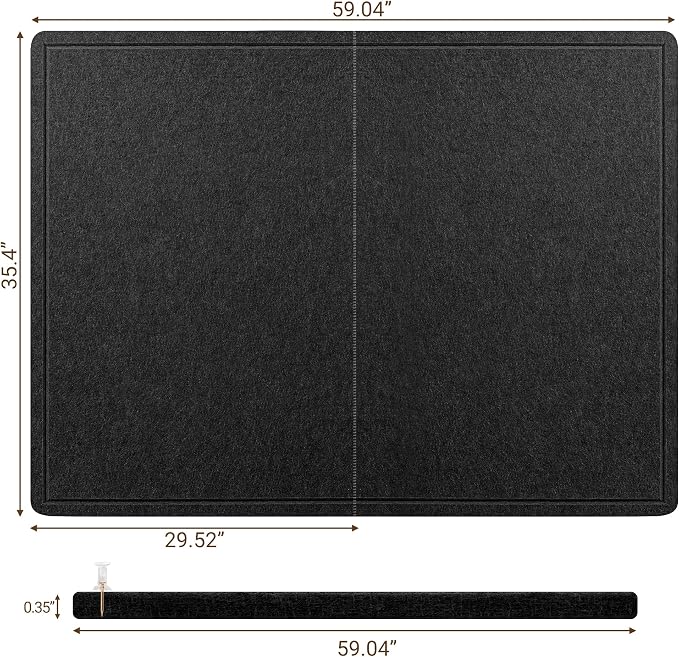 AKTOP Large Office Cork Bulletin Board 60" x 36", Foldable Black Felt Notice - Image 5