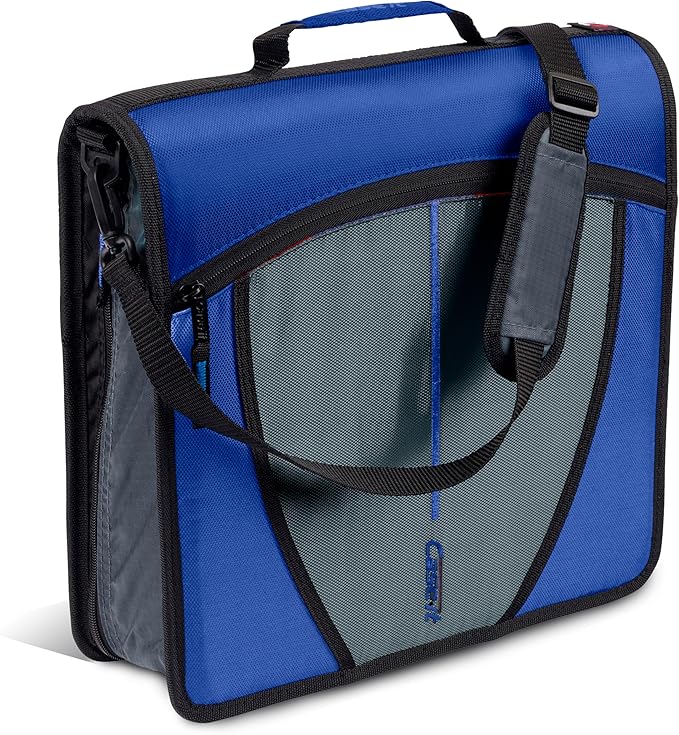 Case-it Mighty Zip Tab School Zipper Binder | 3-Inch O-Rings, 600-Sheet Capacity by Case-it