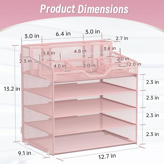 5 Tier Mesh Desk Organizer - Image 2