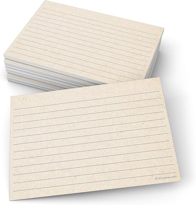 321Done Ruled Note Cards, 4x6 Thick Index Cards by 321Done