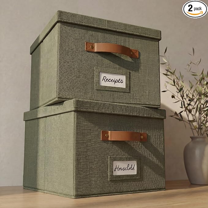 ZICOTO Decorative File Organizer Box Set of 2 by ZICOTO