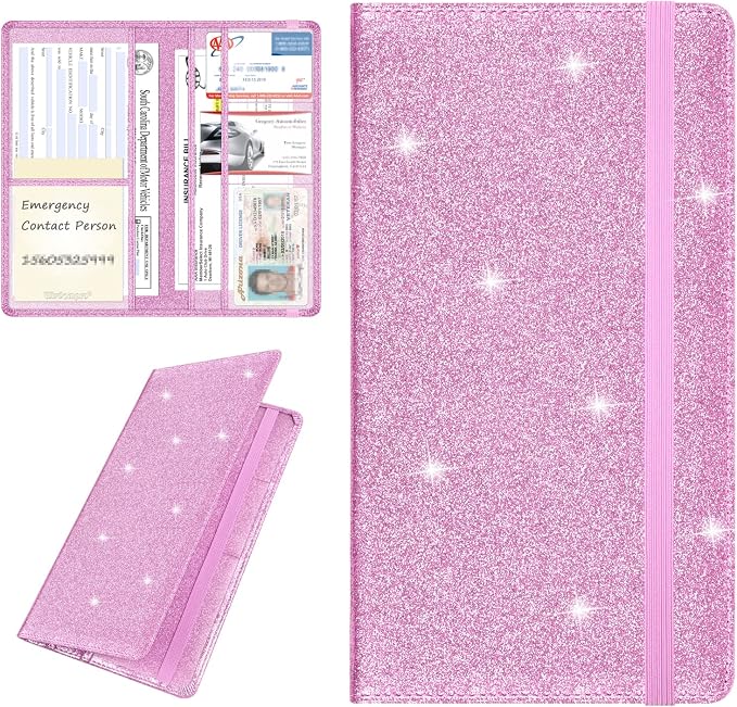 Wisdompro Car Document Holder Organiser, PU Leather Vehicle Insurance and by Wisdompro