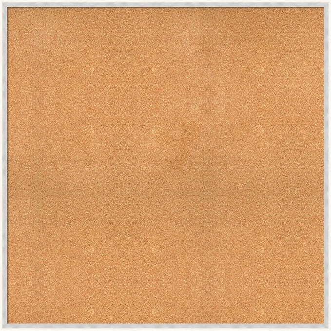 Amanti Art Natural Cork Board for Wall, 37x37 Vision Board with White Frame, Oversize Corkboard Office Decor for Home Organization, Modern Corkboard Pinboard to Display Items for Home Organization in-DeskLoop Office