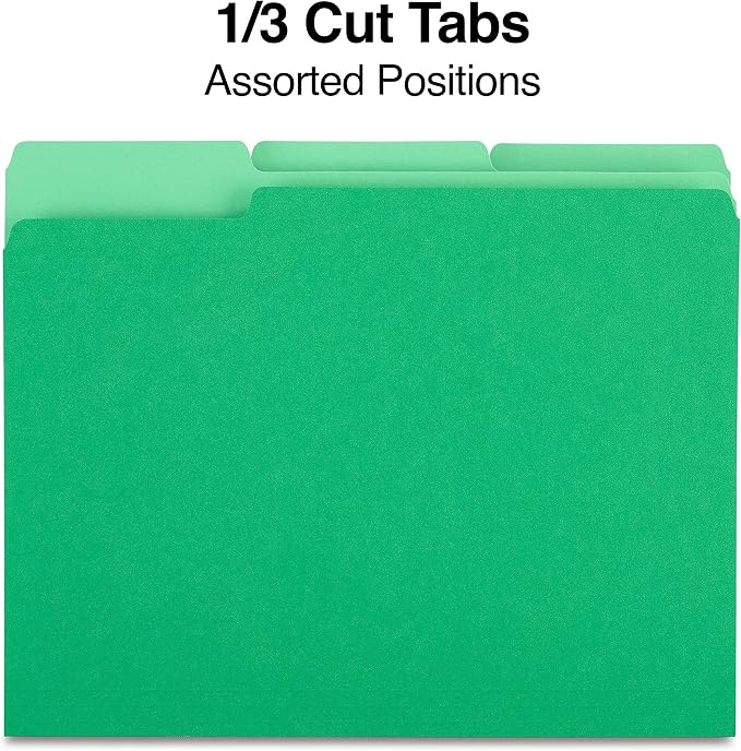 Staples File Folders, Letter Size, 1/3‑Cut Tabs, Durable Paper Stock - Image 3