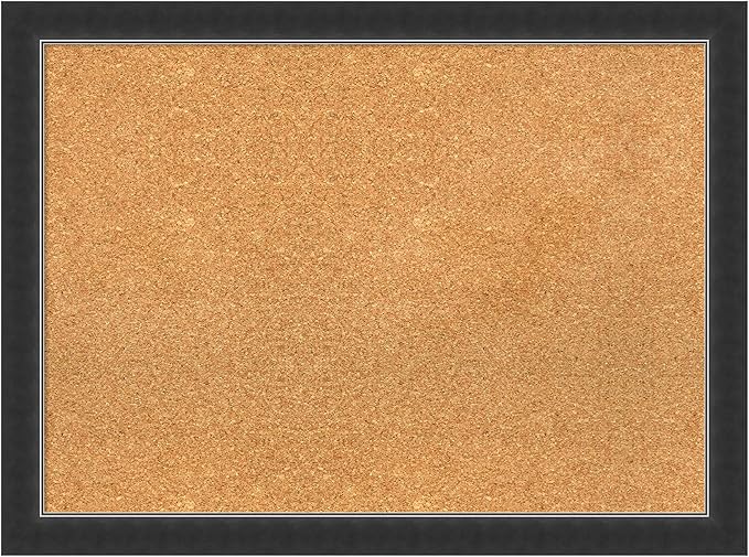 Amanti Art Natural Cork Board for Wall, 23x31 Vision Board with Black Wood Frame, Medium Corkboard Office Decor for Home Organization, Modern Contemporary Corkboard Pinboard to display items for home-DeskLoop Office