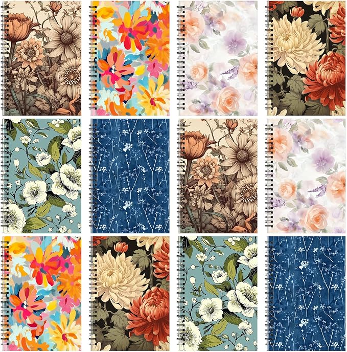 Fuutreo 12 Pcs Spiral Notebook for Work A5 8.3 x 5.7 Inch College Ruled Spiral by Fuutreo