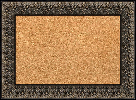 Amanti Art Natural Cork Board for Wall, 17x23 Vision Board with Black Wood Frame, Small Corkboard Office Decor for Home Organization, Traditional Corkboard Pinboard to Display Items for Home-DeskLoop Office