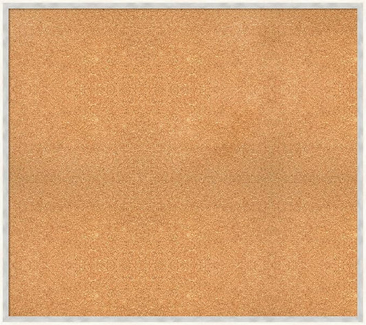 Amanti Art Natural Cork Board for Wall, 31x35 Vision Board with White Frame, Large Corkboard Office Decor for Home Organization, Modern Corkboard Pinboard to Display Items for Home Organization in-DeskLoop Office
