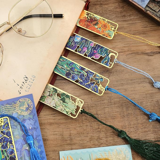 4 Pieces Metal Bookmarks with Tassel - Image 6