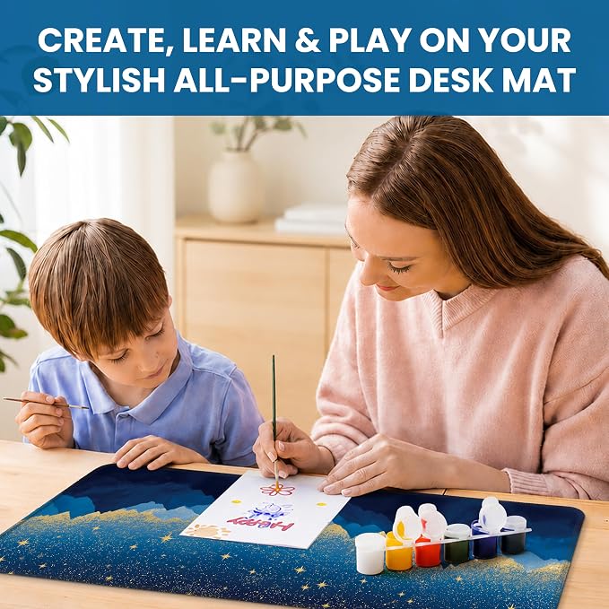 Aesthetic Desk Mat, Cute Starlit Peaks Desk Pad Protector - Image 7