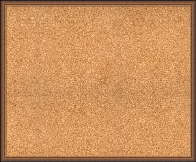 Amanti Art Natural Cork Board for Wall, 38x46 Vision Board with Bronze Frame, Oversize Corkboard Office Decor for Home Organization, Modern Corkboard Pinboard to Display Items for Home Organization-DeskLoop Office