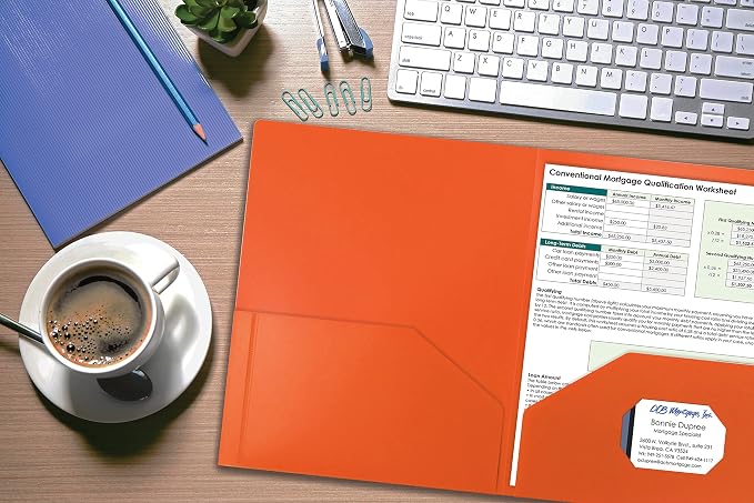 Better Office Products Heavyweight Plastic 2 Pocket Portfolio Folder, Letter - Image 2