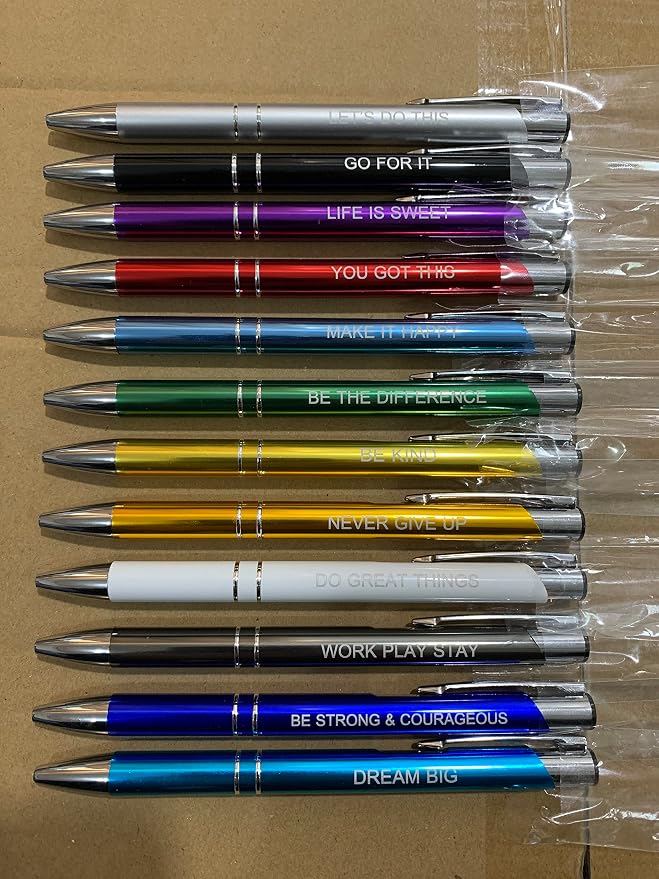 PASISIBICK 12 Pieces Inspirational Motivational Quote Ballpoint Pens Gifts - Image 5