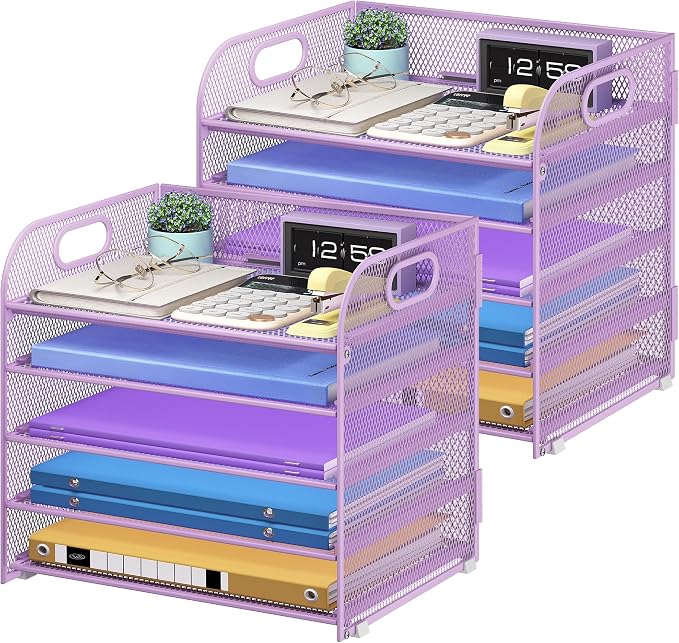 Cawukege 2 Pack 5 Tier Paper Organizer, Letter Tray by Cawukege