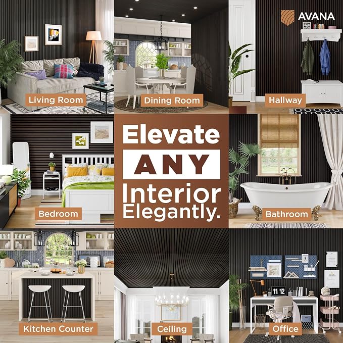 Avana Acoustic Wood Wall Panels – 94.4 X 12.6 Inch Smoke Oak Acoustic Panels 2 - Image 3