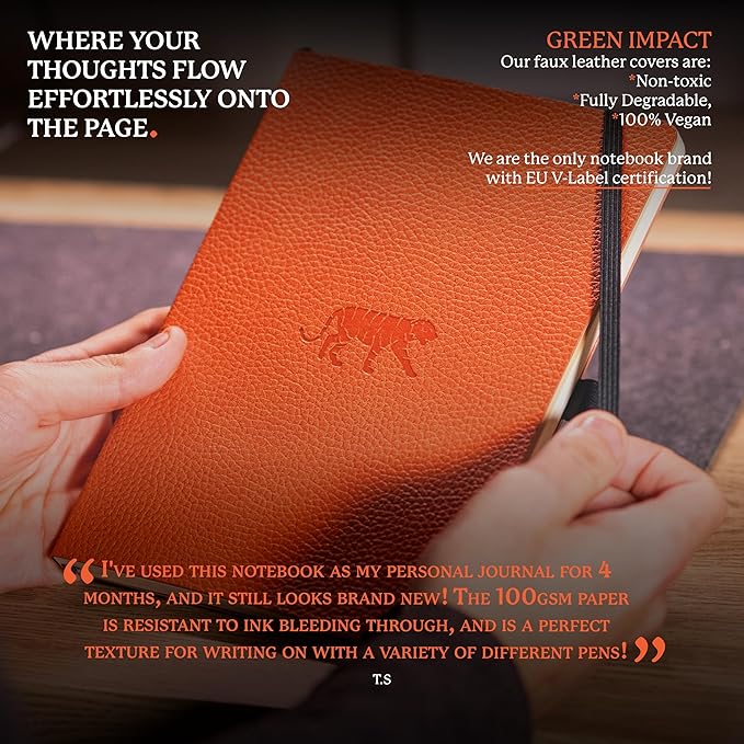 Dingbats A5 Wildlife Dotted Notebook Journal - Premium Vegan Leather Softcover Executive Journal for Women & Men - Work, Note Taking, Writing & Travel-DeskLoop Office