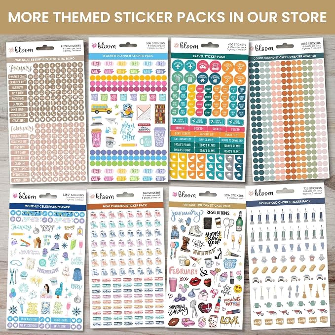 bloom daily planners Vintage Hand-Drawn Everyday Essentials Planner Stickers - Image 6