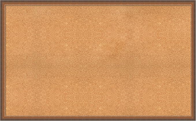 Amanti Art Natural Cork Board for Wall, 32x52 Vision Board with Bronze Frame, Oversize Corkboard Office Decor for Home Organization, Modern Corkboard Pinboard to Display Items for Home Organization-DeskLoop Office