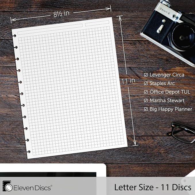 Eleven Discs Discbound Paper, Letter Size Square Grid Sheets - Image 4