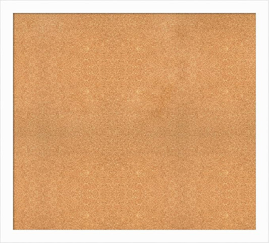 Amanti Art Natural Cork Board for Wall, 37x41 Vision Board with White Frame, Oversize Corkboard Office Decor for Home Organization, Casual Corkboard Pinboard to Display Items for Home Organization in-DeskLoop Office