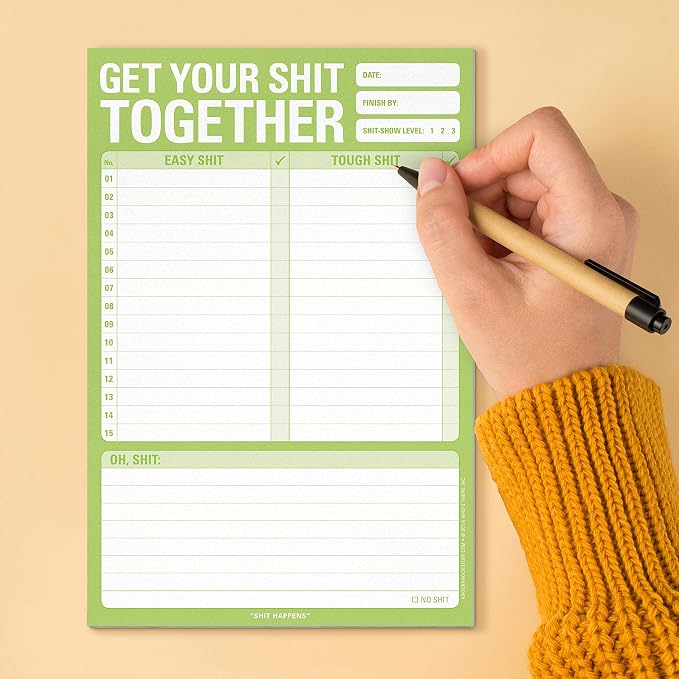 1-Count Knock Knock Get Your Shit Together Pad, To Do List Notepad & Daily - Image 5