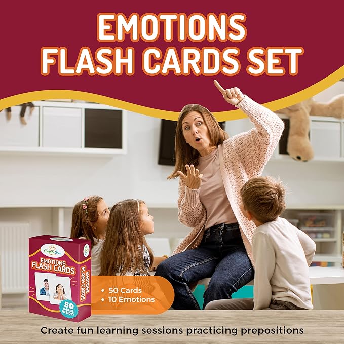 149 Prepositions, Emotions & Action Verbs Flash Cards Set - Image 4