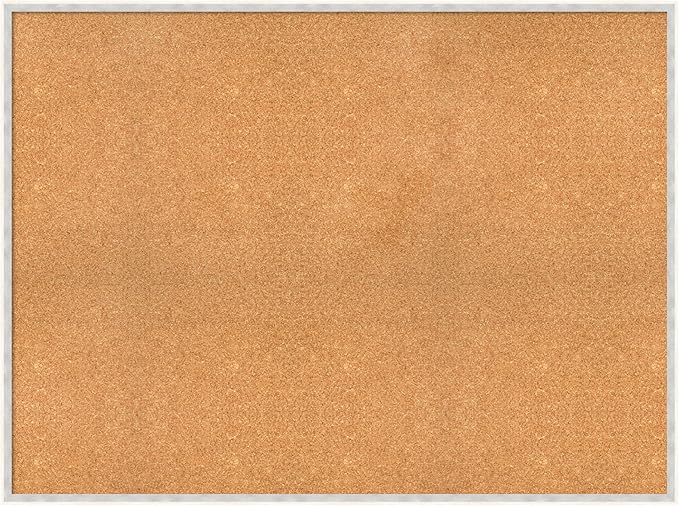 Amanti Art Natural Cork Board for Wall, 35x47 Vision Board with White Frame, Oversize Corkboard Office Decor for Home Organization, Modern Corkboard Pinboard to Display Items for Home Organization in-DeskLoop Office