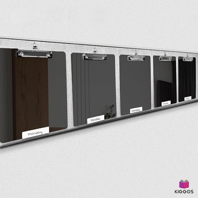 Kiggos 25 Pack Plastic Clipboards Black Clip Boards - Image 7