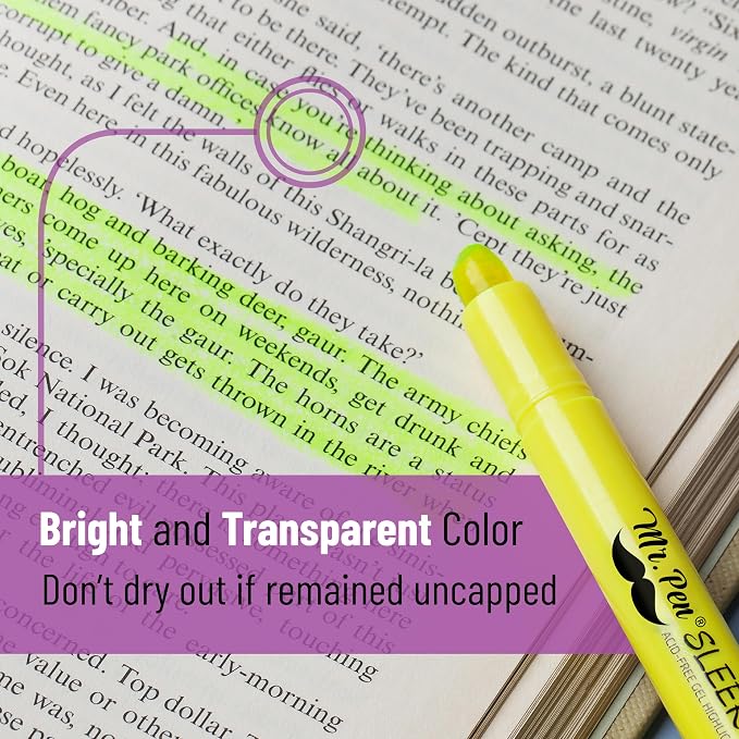 Mr. Pen- Yellow Gel Highlighter, 20 Pack | Bulk Twist-Up Bible Highlighters No - Image 3